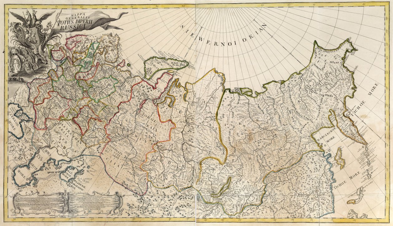 Første generelle kort over det russiske imperium, 1745 af Unbekannt