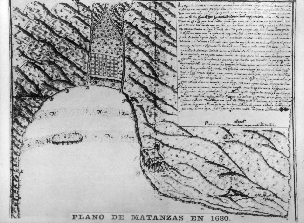 Første tegninger af Matanzas, 1680, 1920