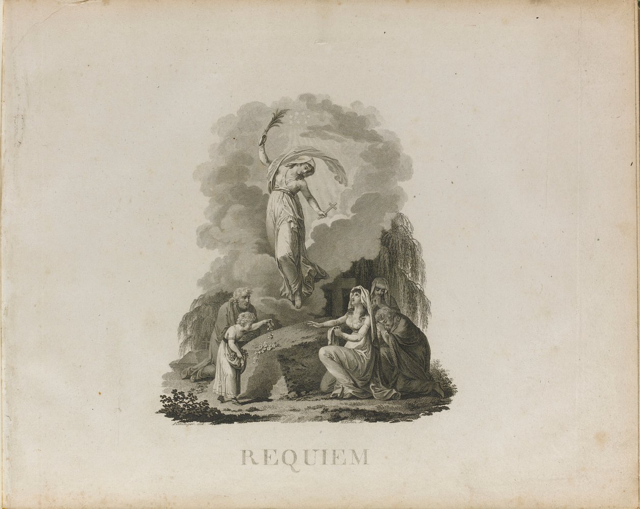 Første udgave af Requiem i d-mol, K. 626 af Wolfgang Amadeus Mozart, ca. 1800. af Unbekannt