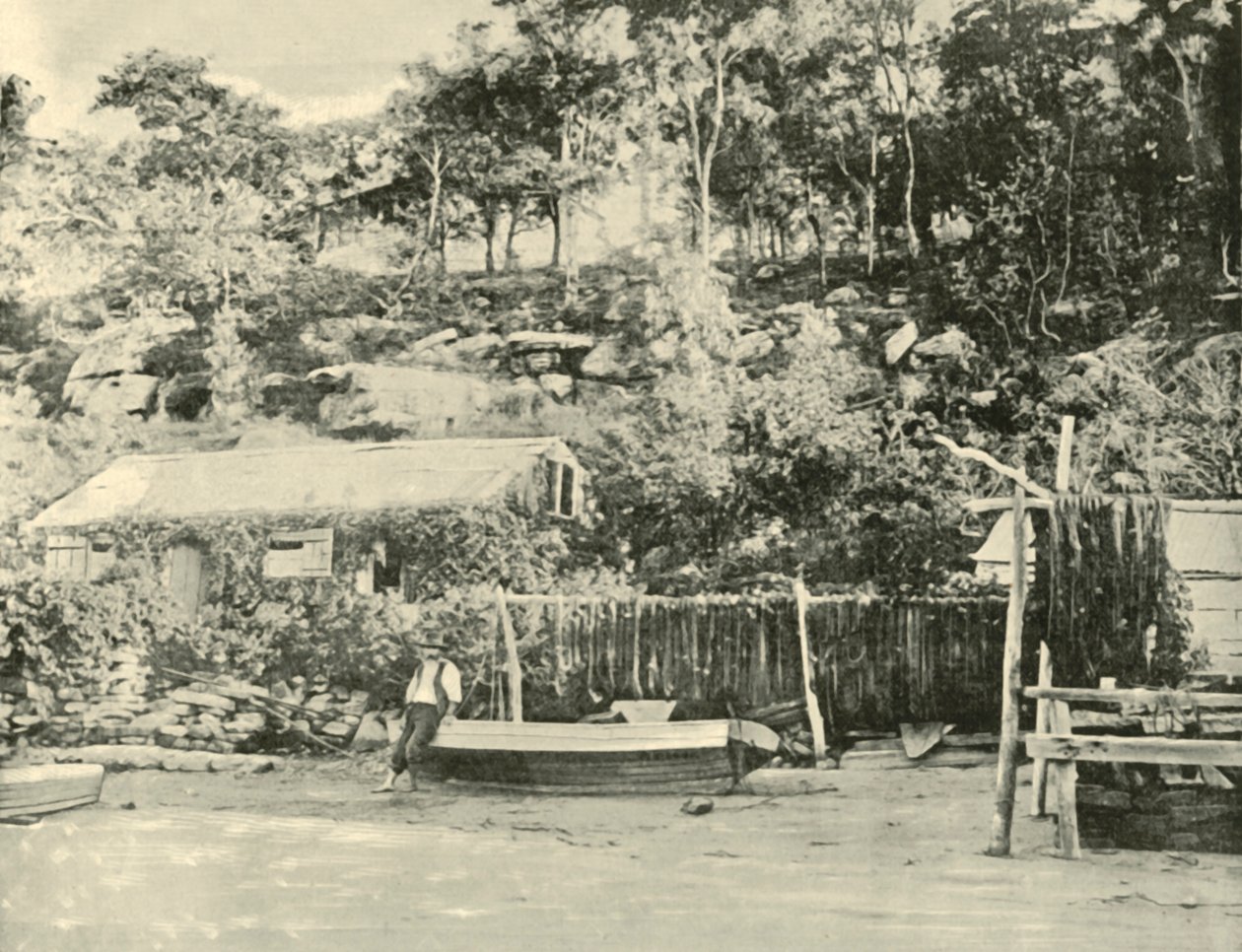 Fishermans Hut, Como., 1901. af Unbekannt