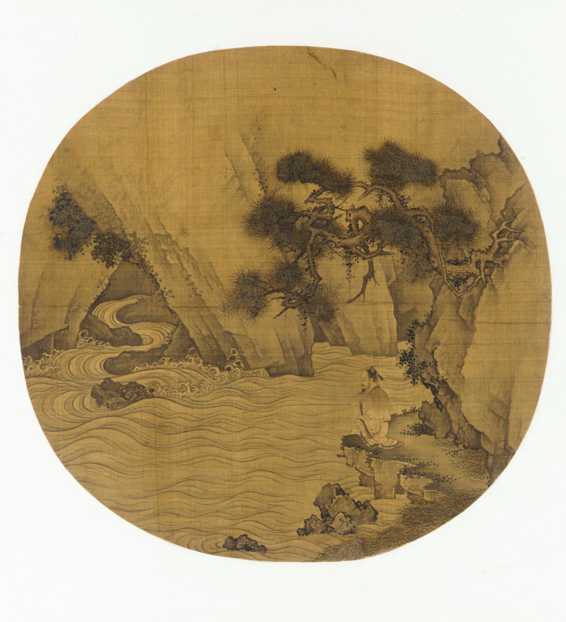 Fiskeri ved en bjergtorrent, Ming-dynastiet, 1368-1644. af Unbekannt