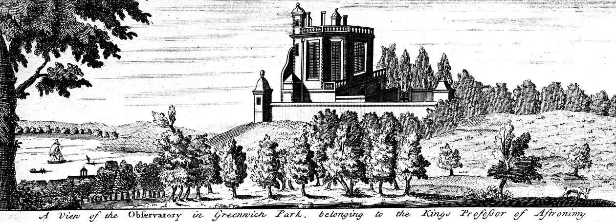 Flamsteed House i Greenwich Park, London, slutningen af det 17. århundrede af Unbekannt