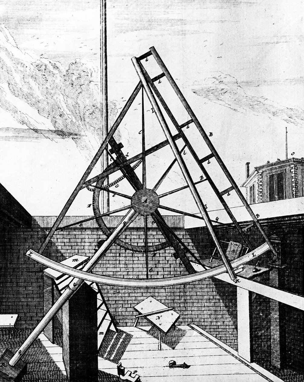 Flamsteeds ækvatorialt monteret sekstant udstyret med teleskop, 1725 af Unbekannt