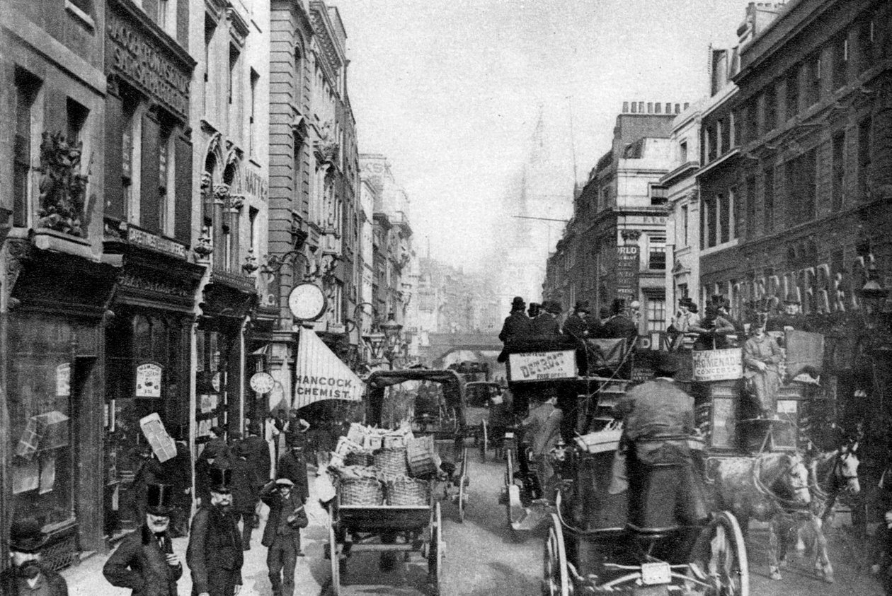 Fleet Street set fra overfor Salisbury Court, London, 1880 1926-1927 af Unbekannt