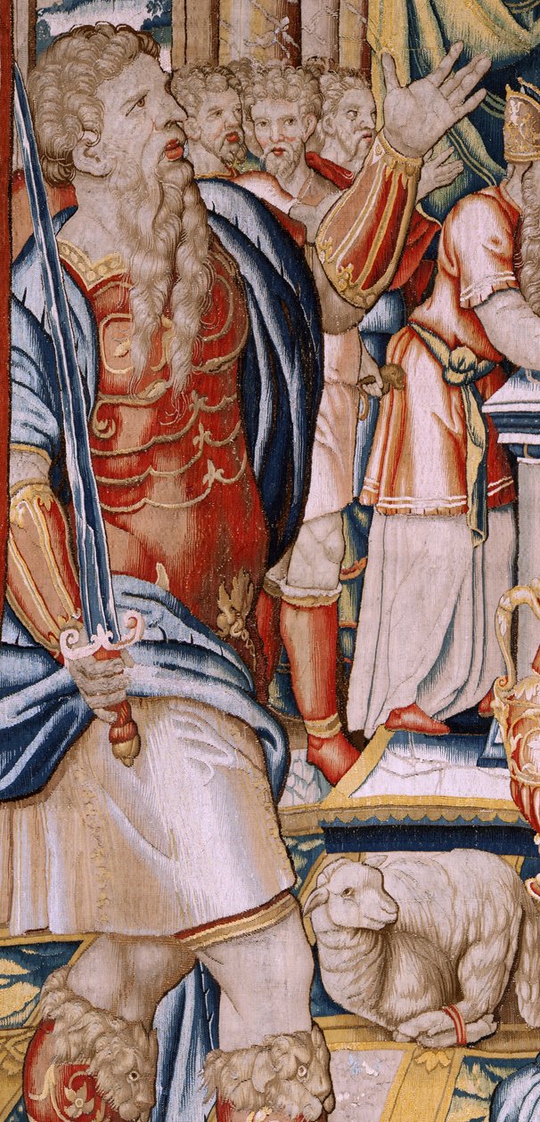 flamsk gobelin. Serien Hannibals historie. Hannibals ed (Juramento de Aníbal). Første gobelin i serien. Tegnefilm anonym mester i Holland. Fremstille Bruxelles’ værksteder. Ca 1570. Stof Uld og silke, 6,5/7 kædegarn pr. cm. Størrelse 34 af Unbekannt