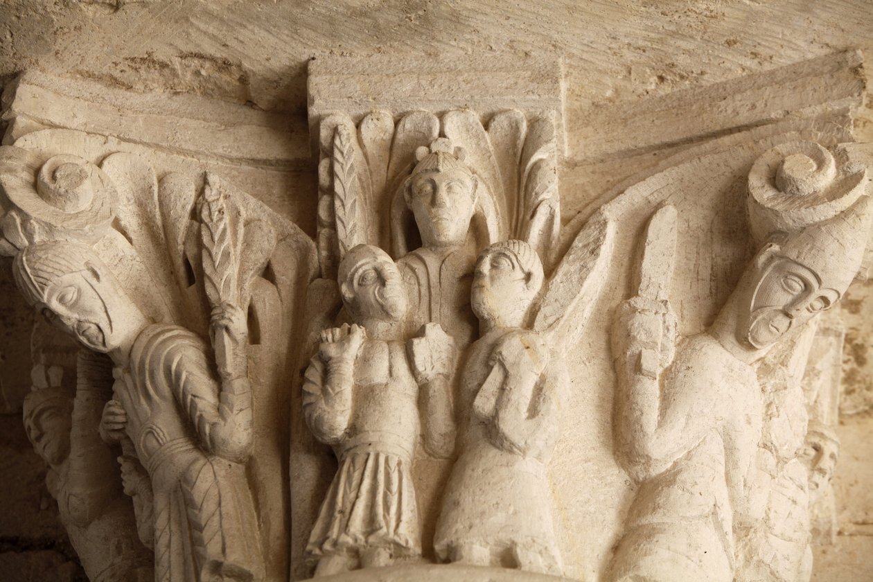 Fleury klosterbasilikaens veranda hovedstad Saint Benoit sur Loire Frankrig af Unbekannt