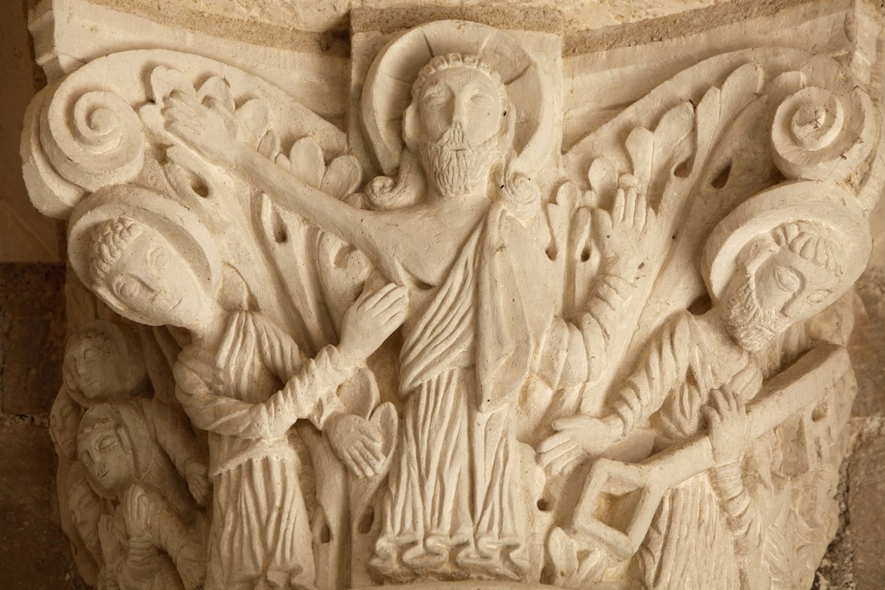 Fleury klosterbasilikaens veranda hovedstad Saint Benoit sur Loire Frankrig af Unbekannt