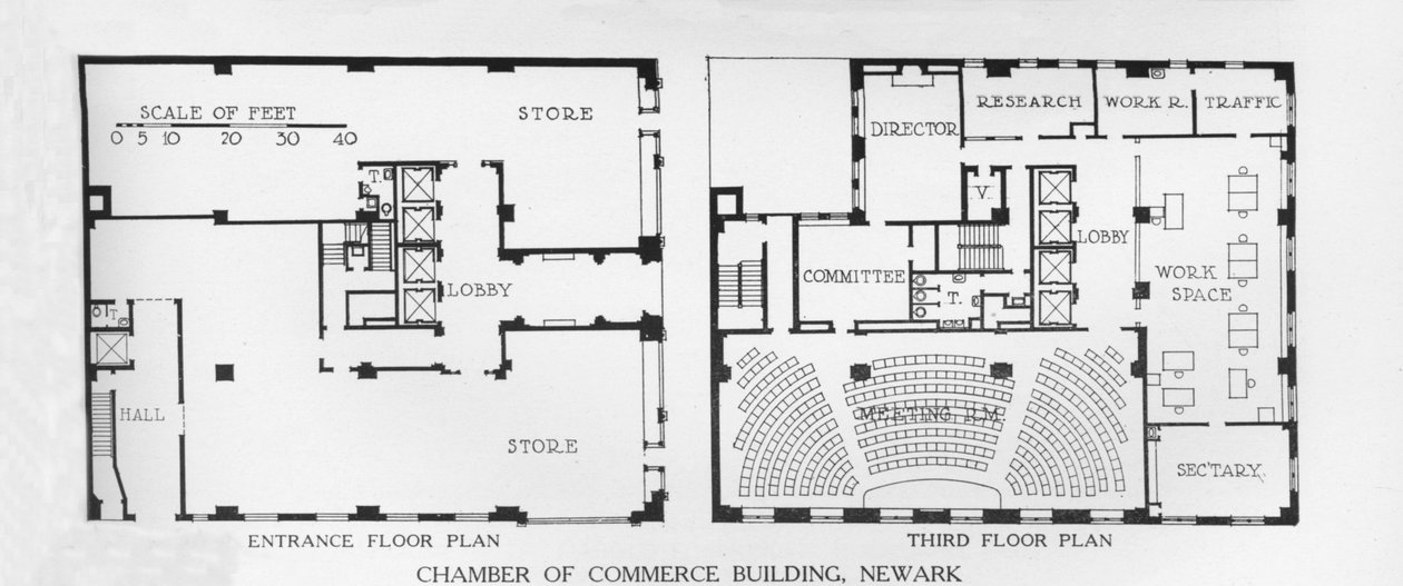 Plantegning, Chamber of Commerce Building, Newark, New Jersey, 1924 af Unbekannt