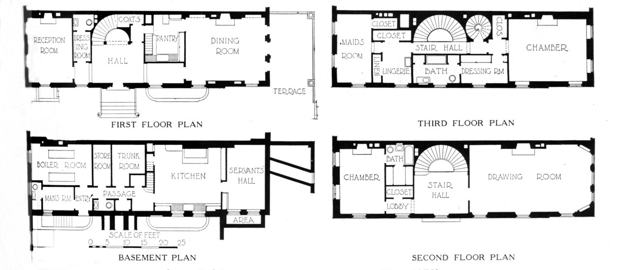 Plantegninger, fru WK Vanderbilts hus, New York City, 1924 af Unbekannt