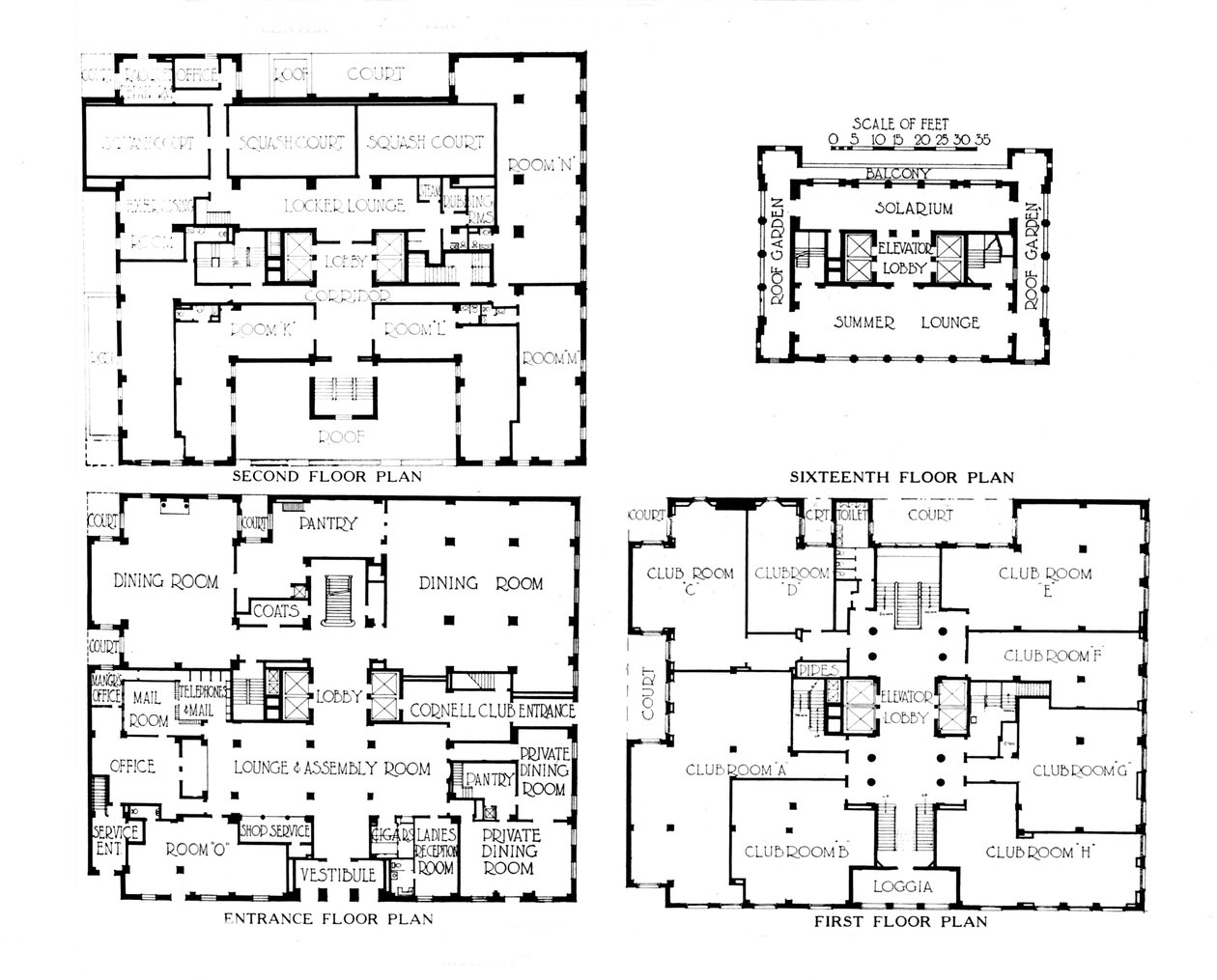 Plantegning, Fraternity Clubs Building, New York City, 1924 af Unbekannt