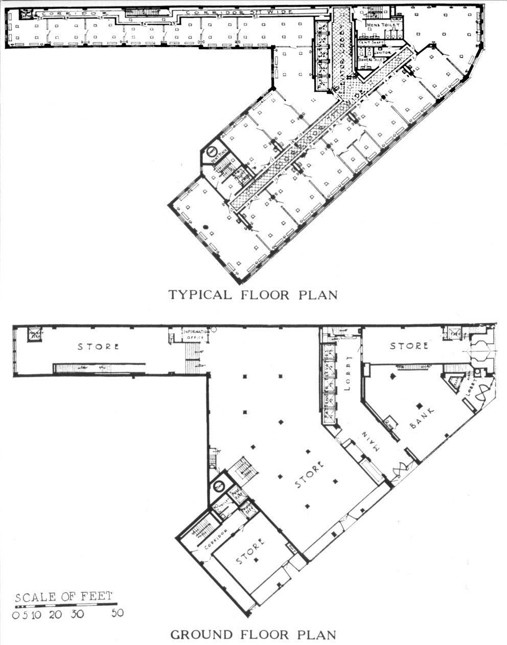 Plantegning, Genesee Building, Buffalo, New York, 1924 af Unbekannt