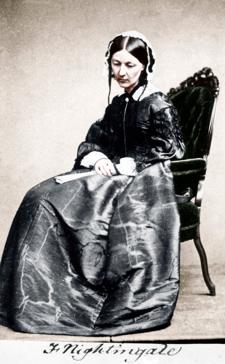 Florence Nightingale, engelsk sygeplejerske og hospitalsreformator, 1854 af Unbekannt