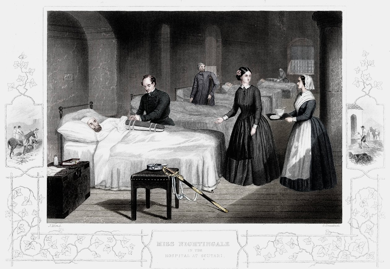 Florence Nightingale på hospitalet i Scutari, c1860 af Unbekannt
