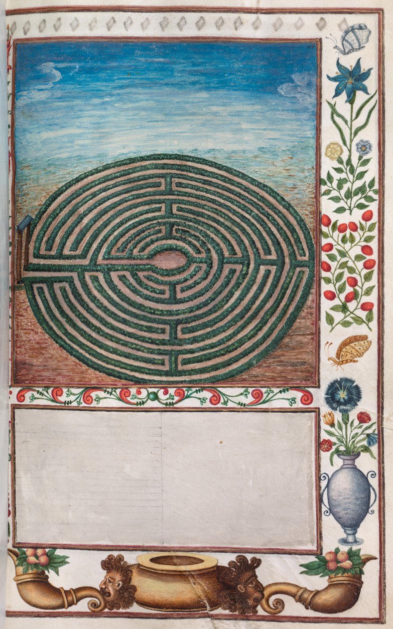 Florilegium: side 15 recto labyrinthave, 1608. af Unbekannt