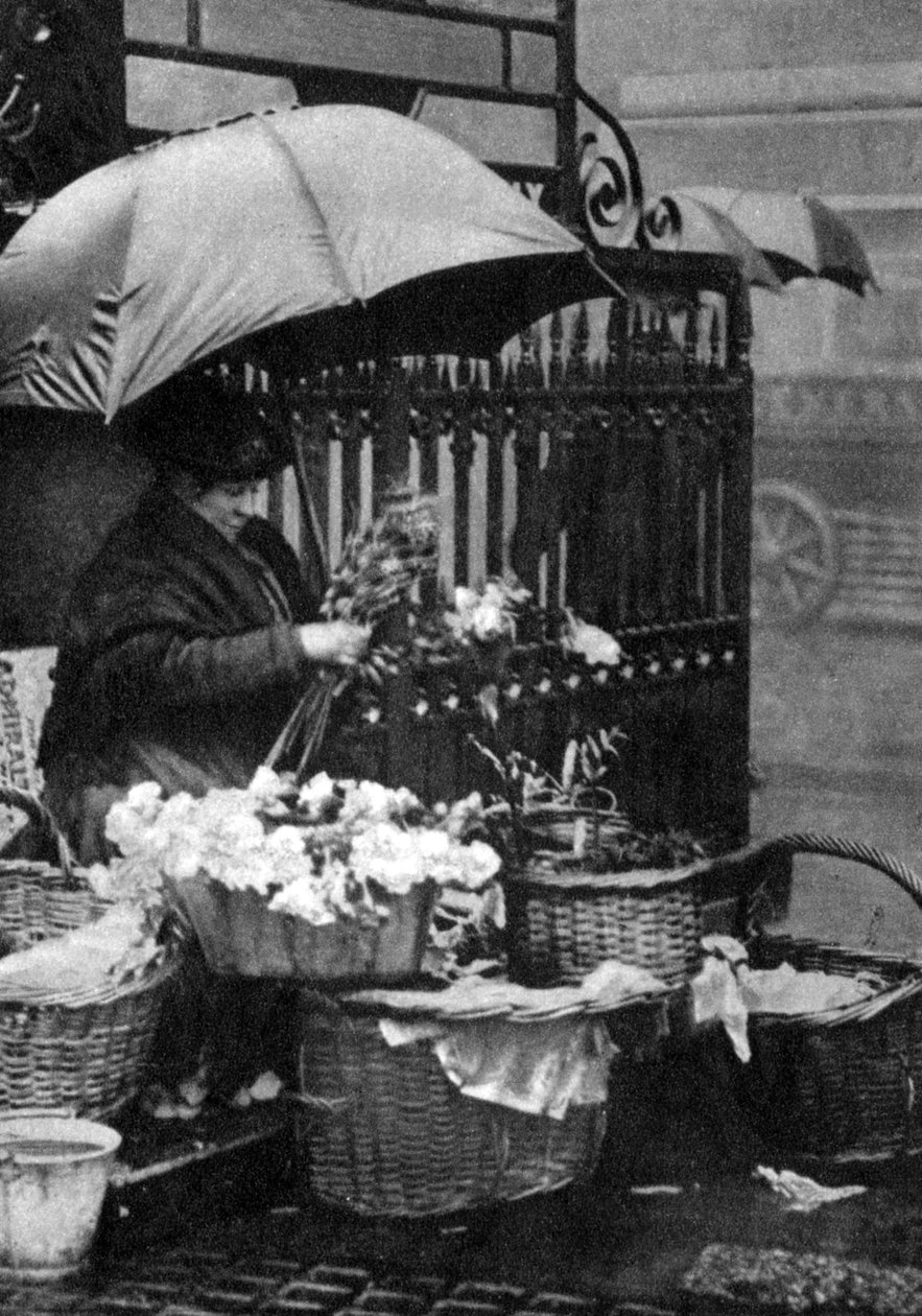 Blomstersælger, Piccadilly Circus, London, 1926-1927 af Unbekannt