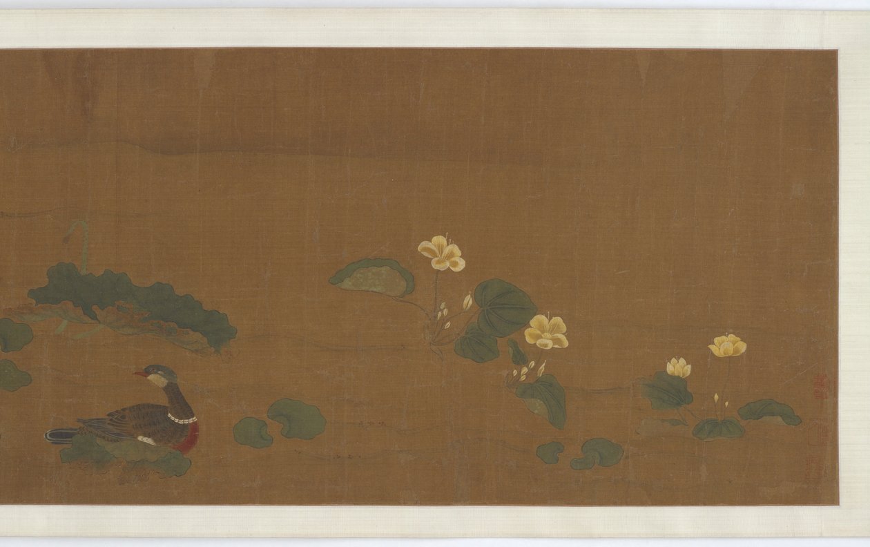 Blomster, ænder og vagtler, 1600-tallet. af Unbekannt