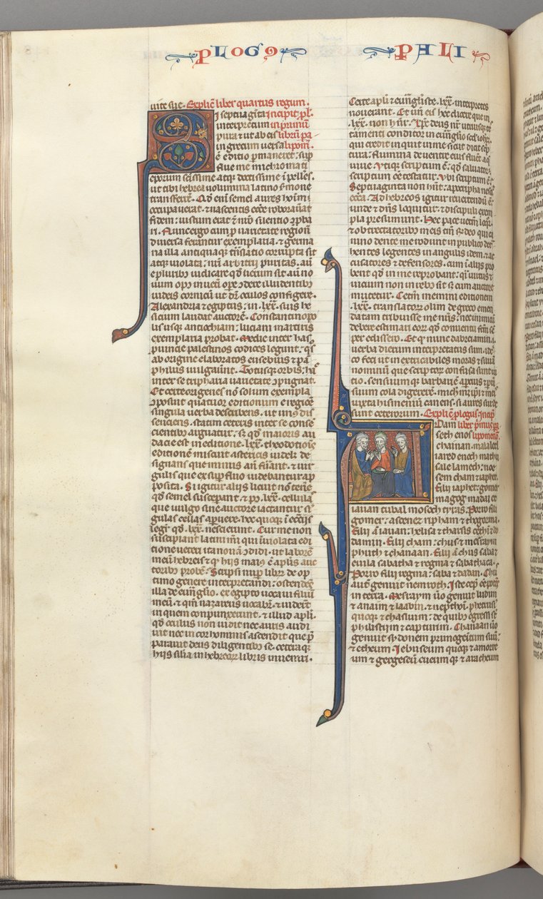 Fol. 148v, Chronicles I, historisk initial A, tre efterkommere af Adam, ca. 1275-1300. af Unbekannt