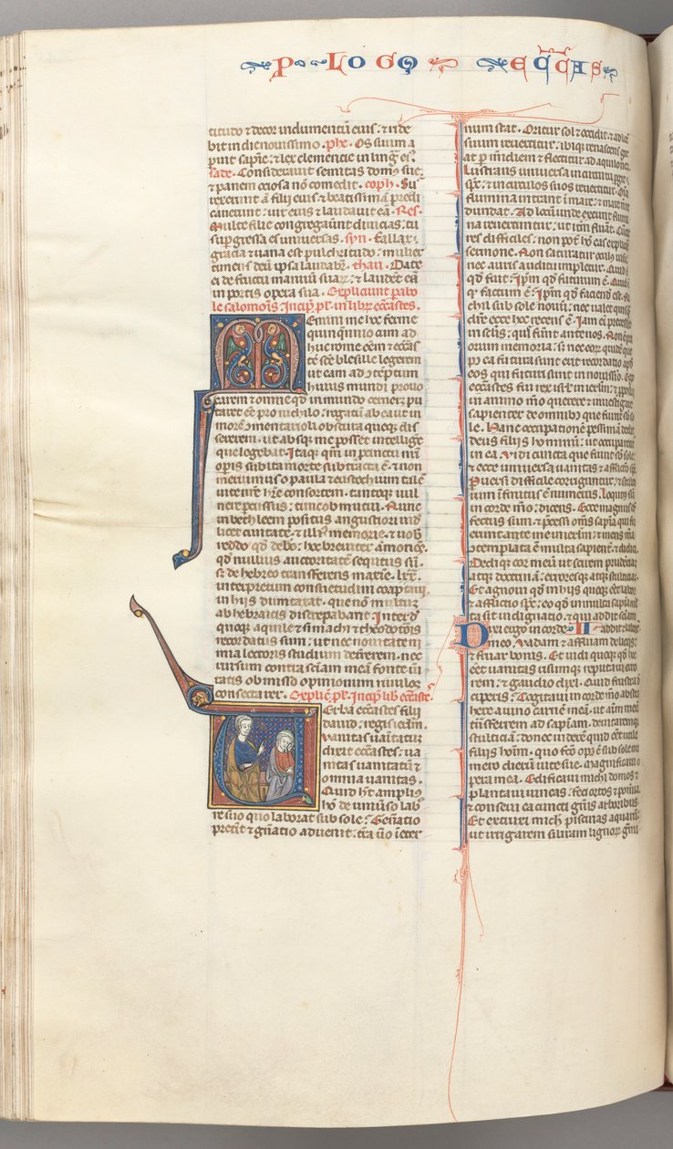 Fol. 247v, Prædikeren, historisk initial V, Salomons undervisning, ca. 1275-1300. af Unbekannt