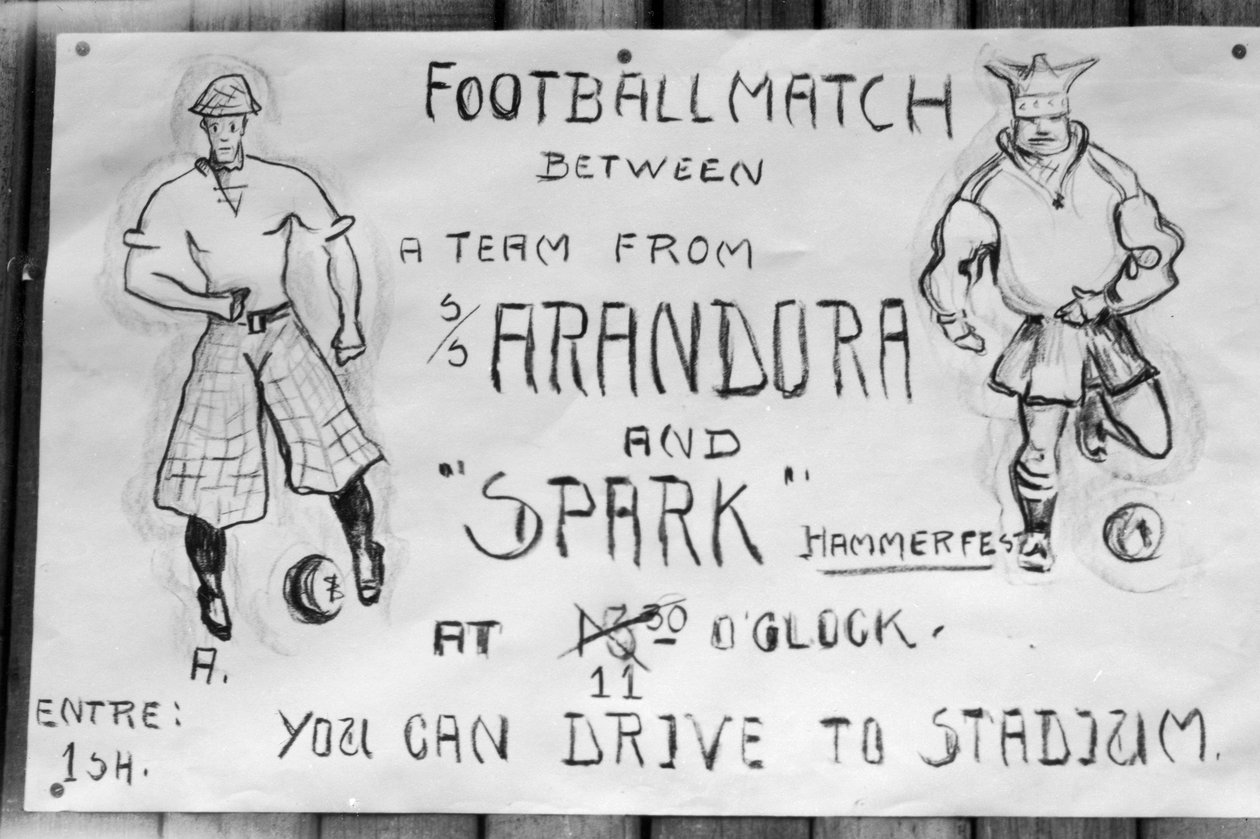 Fodboldkampplakat, Hammerfest, Nordnorge, 1929 af Unbekannt