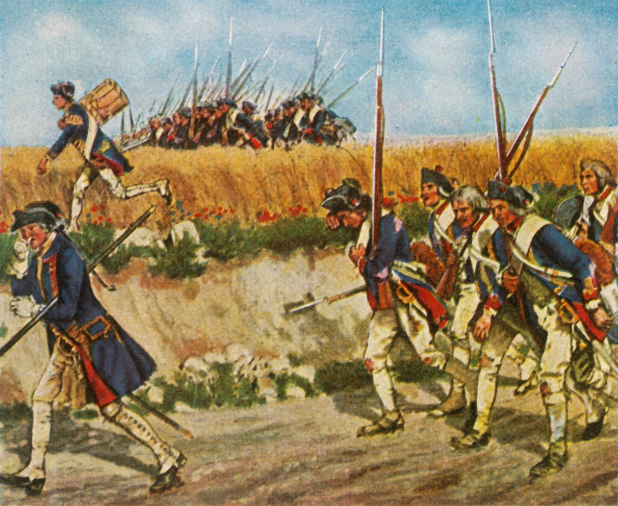 Tvunget march af Fredericks tropper fra Moravia til Küstrin, 1758, 1936. af Unbekannt