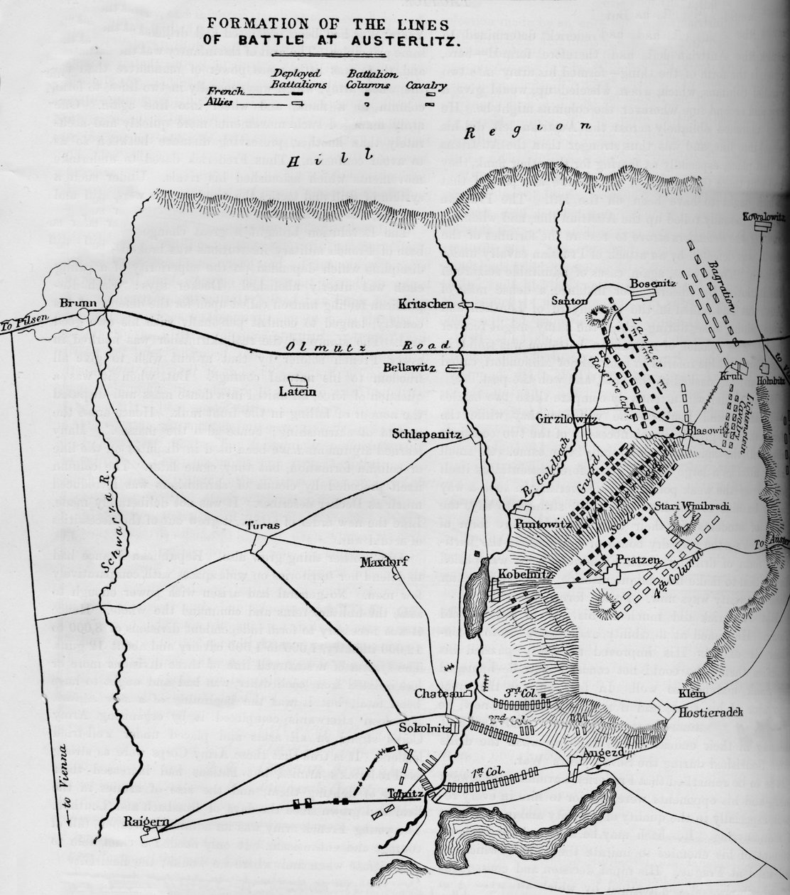 Dannelse af linjerne i slaget ved Austerlitz, 1884 af Unbekannt