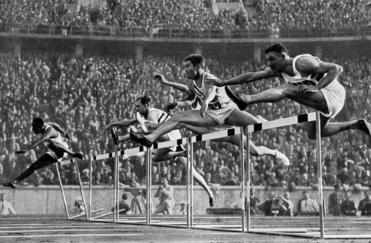 Forrest Towns, amerikansk olympisk mester i 110 meter hækkeløb, 1936 af Unbekannt