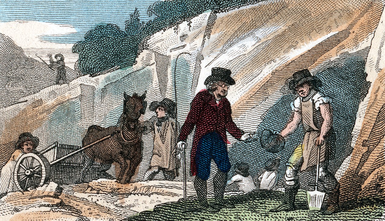 Fossiljagt i Cherry Hinton kridtgrav, Cambridgeshire, 1822 af Unbekannt