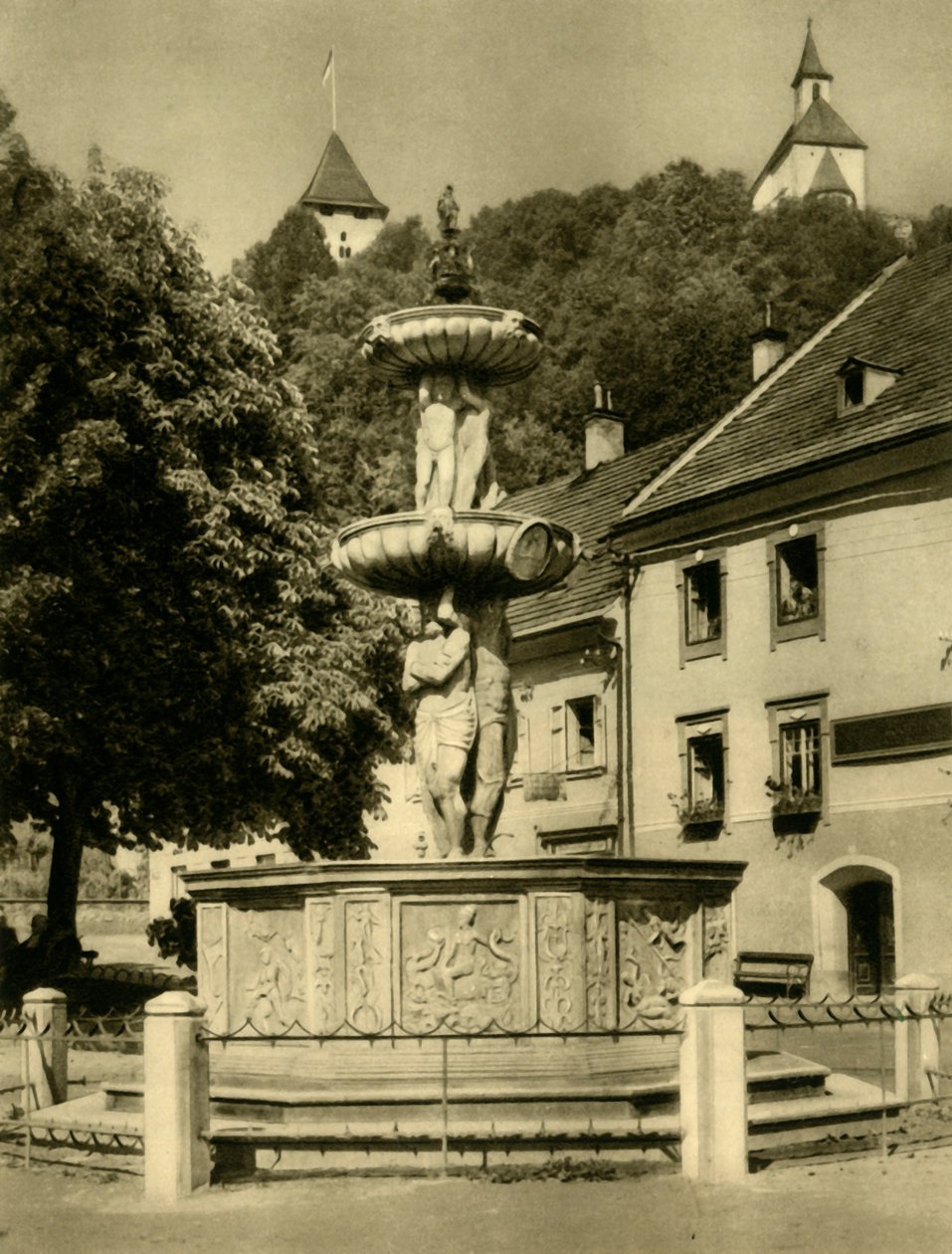 Fountain, Friesach, Østrig, c1935. af Unbekannt
