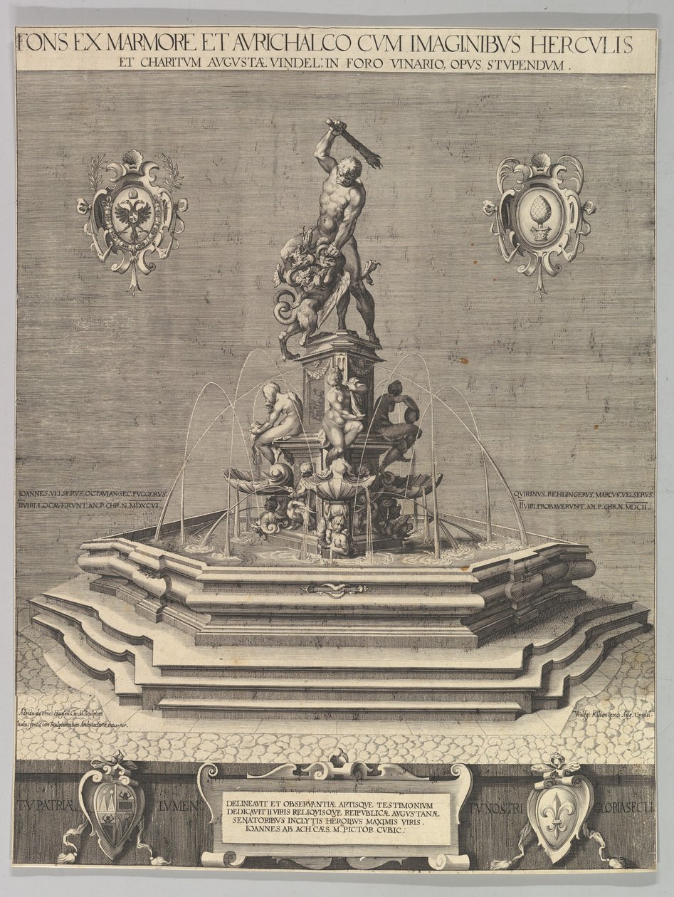 Herkulesfontænen i Augsburg kopi, 1602. af Unbekannt