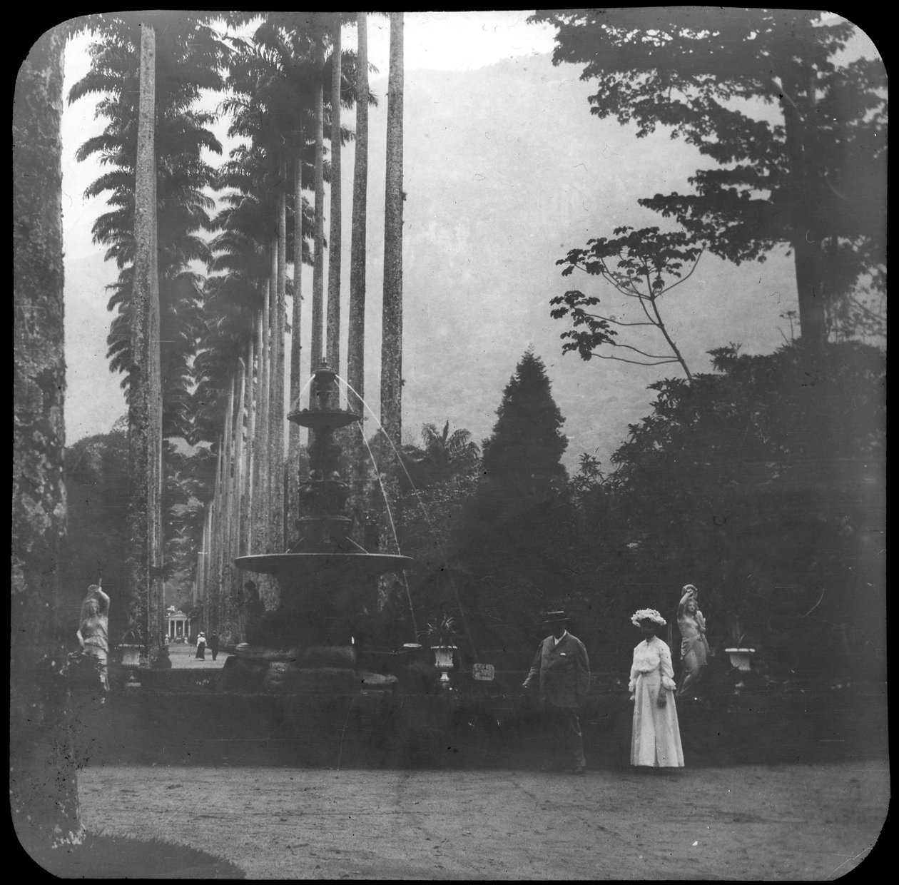 Fountain of the Muses, Rio de Janeiro Botaniske Have, Brasilien, slutningen af det 19. eller begyndelsen af det 20. århundrede af Unbekannt