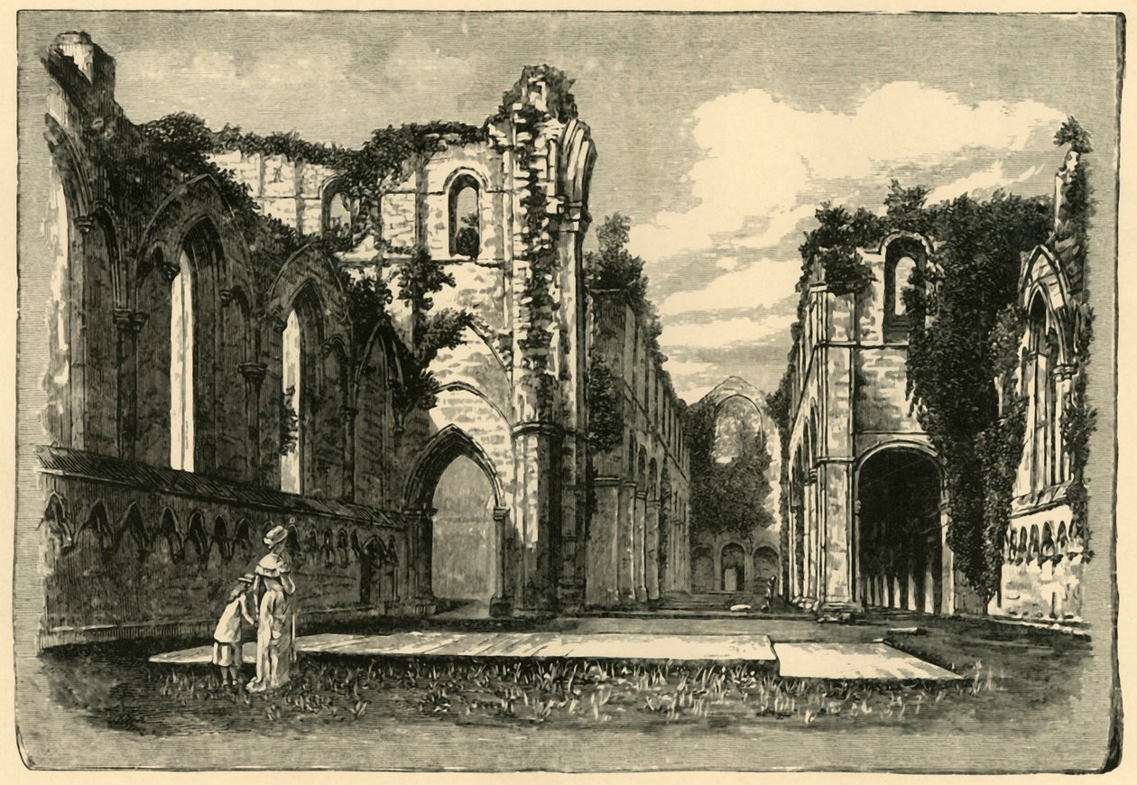 Fountains Abbey, 1898. af Unbekannt