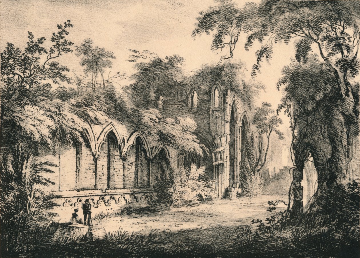 Fountains Abbey, Yorkshire, 1823 af Unbekannt