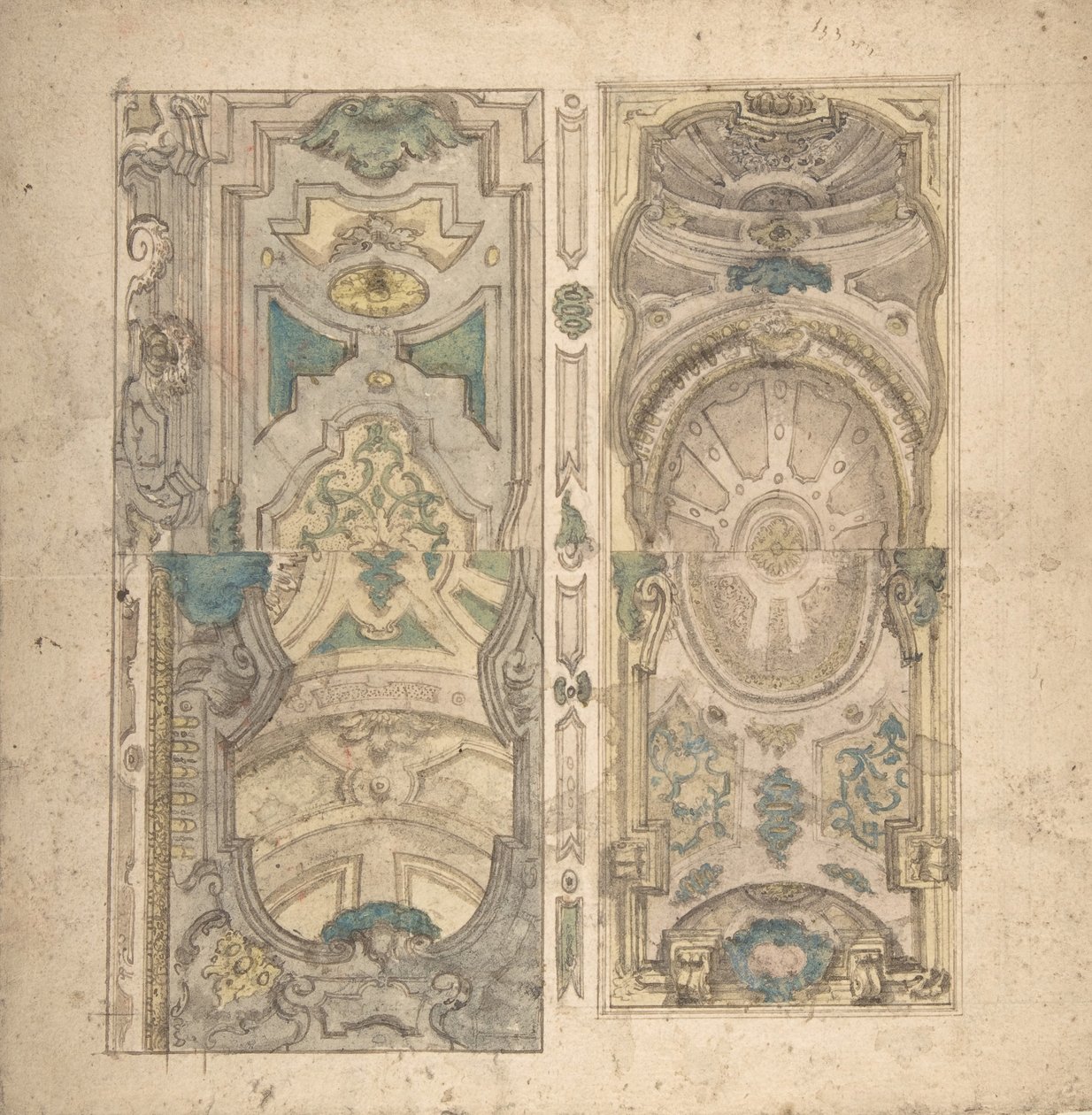 Fire alternative designs til en hvælving., 1700-1780. af Unbekannt