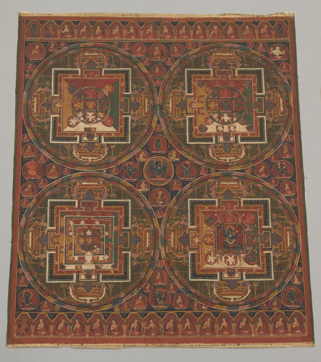 Fire mandalaer fra Guhyasamaja-cyklussen, 1500-tallet. af Unbekannt