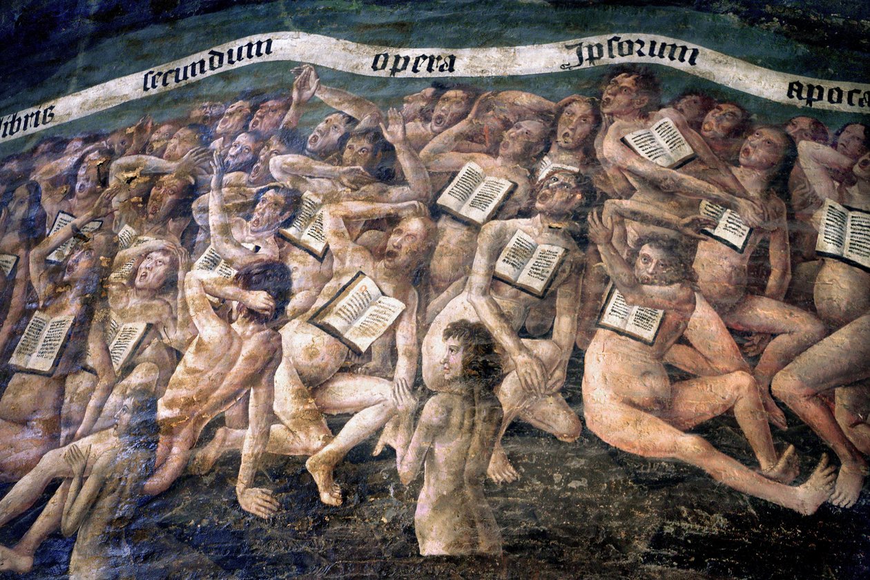 Frankrig, Tarn, Albi, Cathedrale Sainte-Cecile, fresko af den sidste dom, - (1474-slutningen af det 15. århundrede), nedstigningen til underverdenen, detaljer af Unbekannt