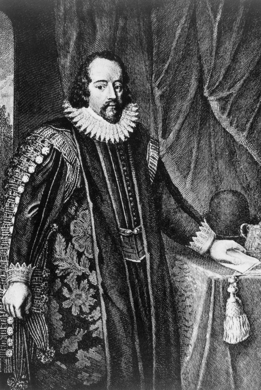 Francis Bacon, britisk statsmand og essayist, slutningen af det 16.-begyndelsen af det 17. århundrede af Unbekannt