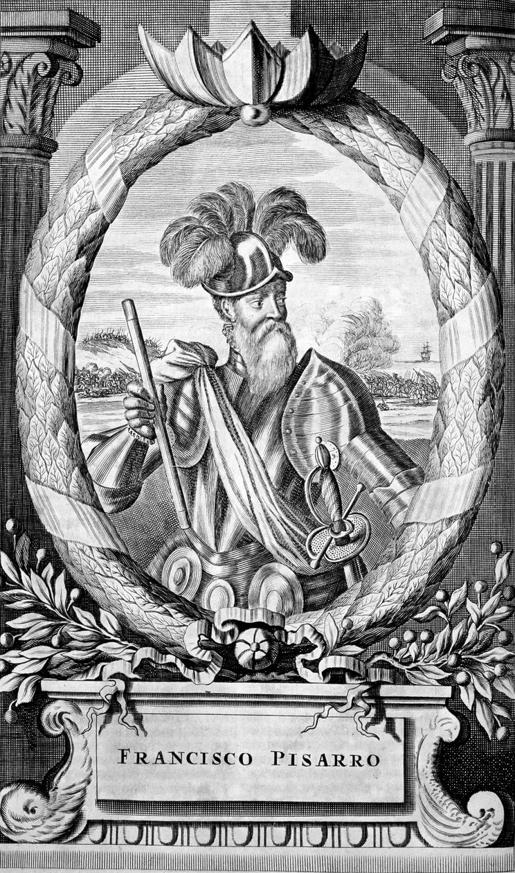 Francisco Pizarro, spansk conquistador fra det 15. århundrede, 1671 af Unbekannt