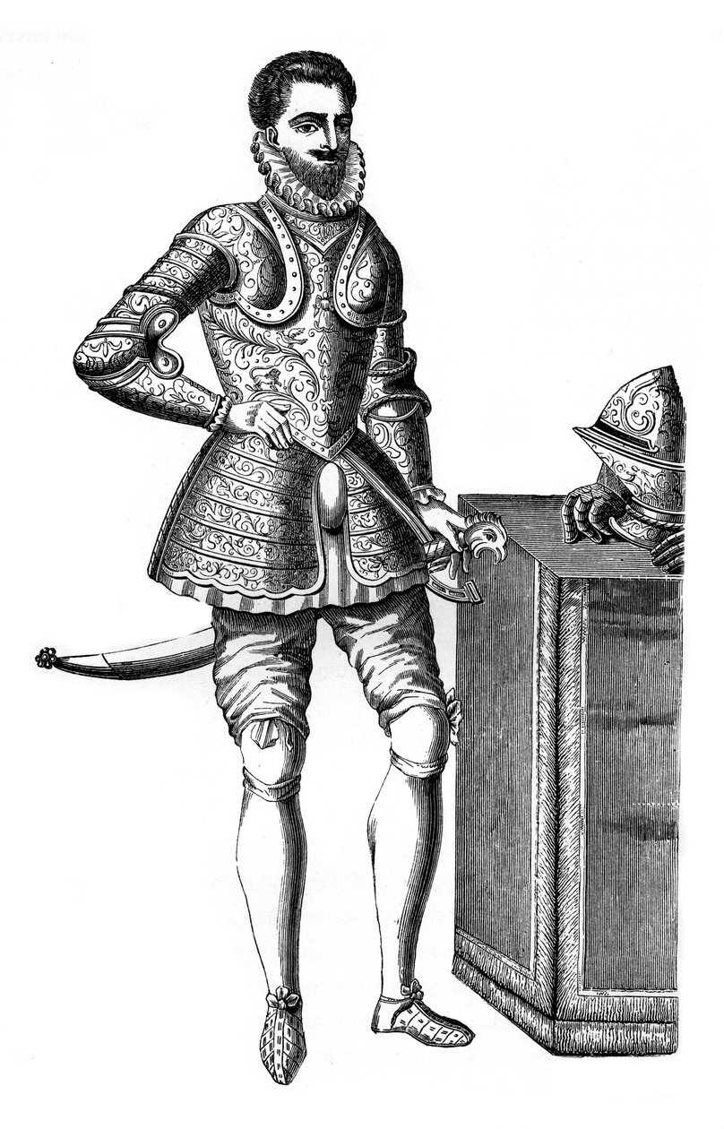 Francois, hertug af Anjou og Alencon, i damaskeret rustning, 1500-tallet, 1870 af Unbekannt