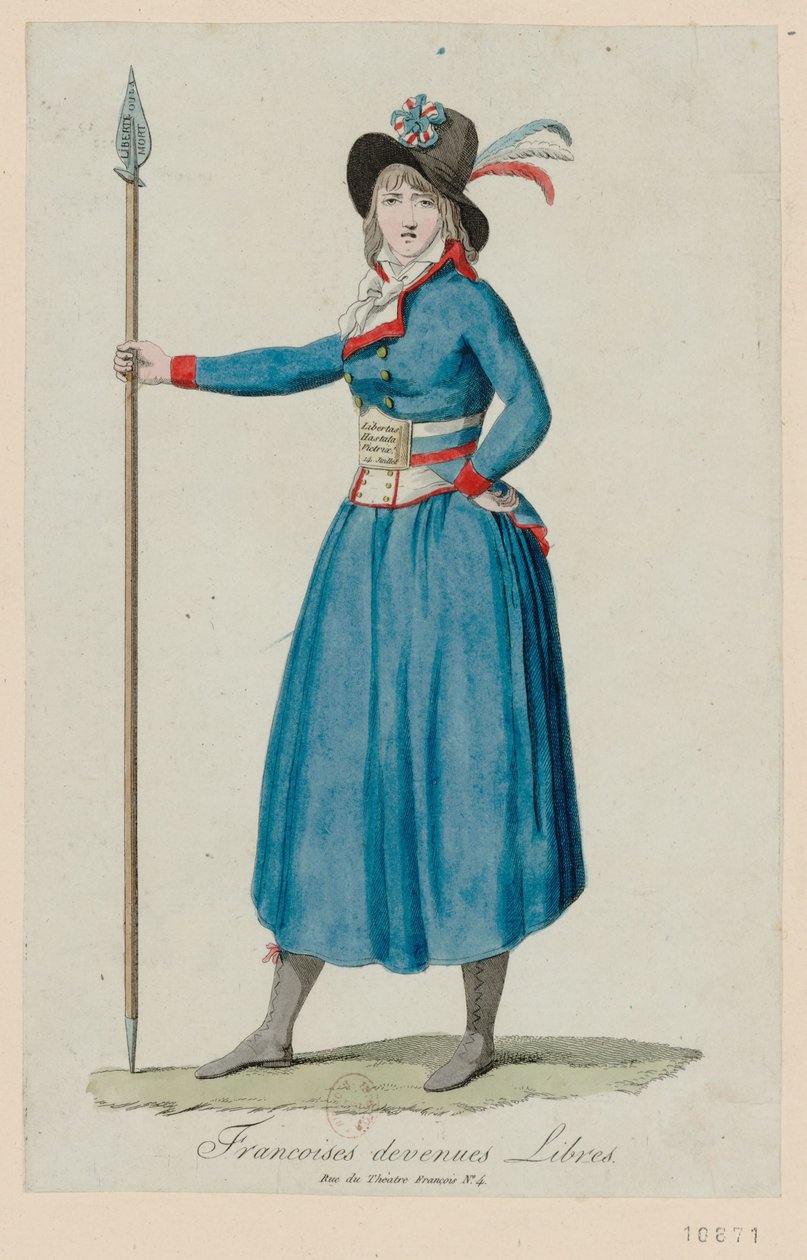 Francoises bliver frie. Kvindemarchen på Versailles, 5. oktober 1789, 1789. af Unbekannt