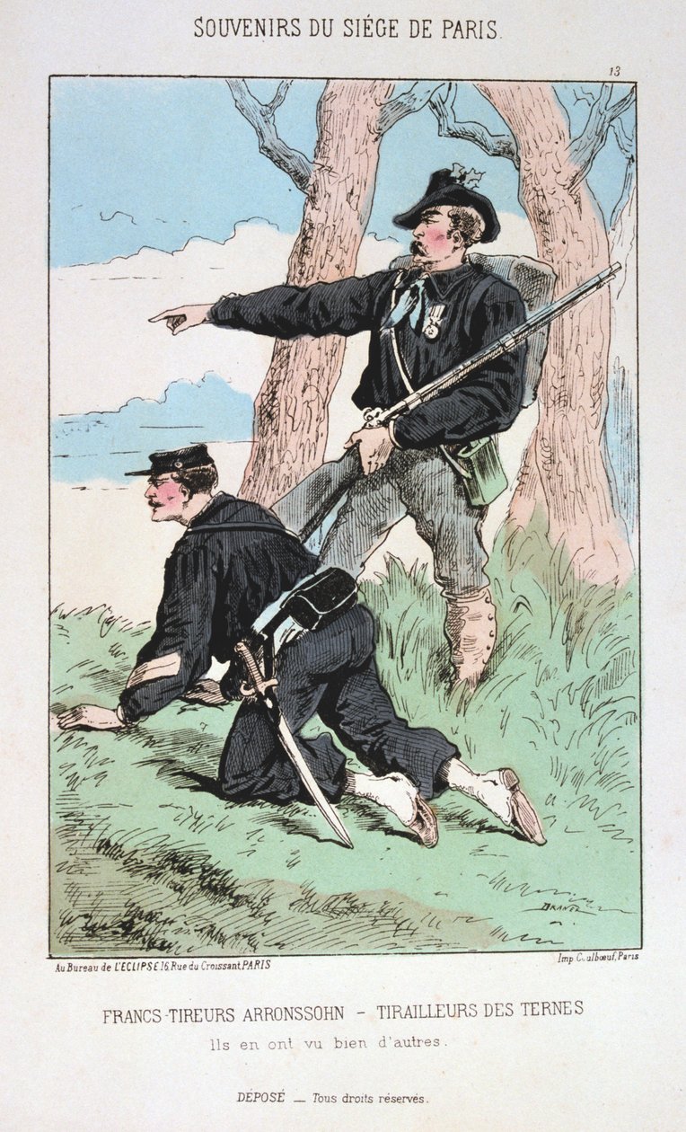 Francs Tireurs Arronssohn - Tirailleurs des Ternes, belejring af Paris, 1870-1871 af Unbekannt