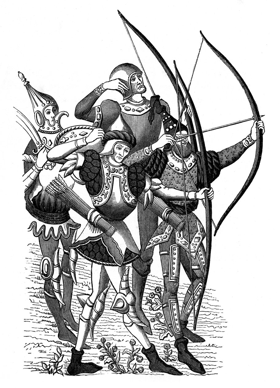 Frankiske bueskytter, 1400-tallet, 1870 af Unbekannt