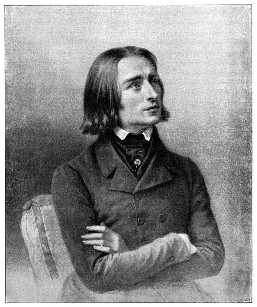 Franz Liszt, ungarsk virtuos pianist og komponist fra det 19. århundrede, 1900 af Unbekannt