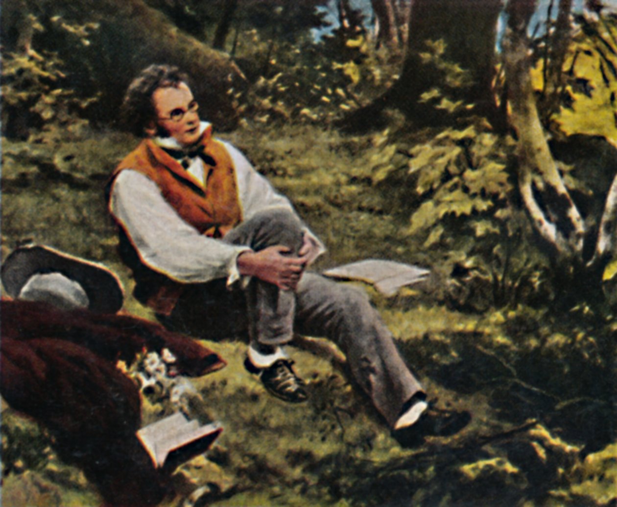 Franz Schubert 1797-1828. - Maleri af J. Schmid, 1934. af Unbekannt