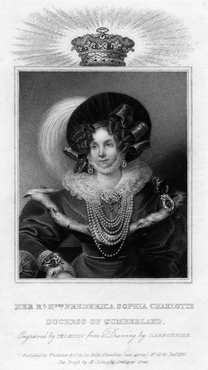 Frederica Sophia Charlotte, hertuginde af Cumberland, 1830 af Unbekannt