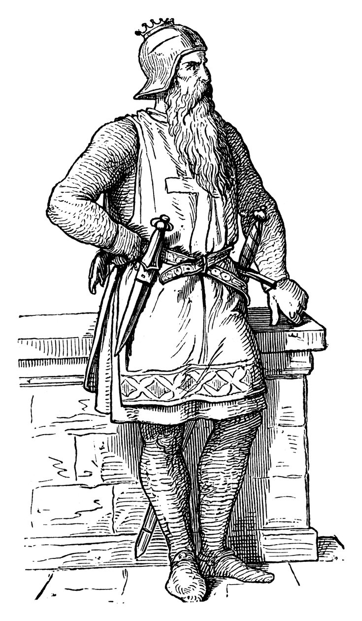 Frederik I, Barbarossa Rødskæg c1123-1190, hellig romersk kejser, 1800-tallet af Unbekannt