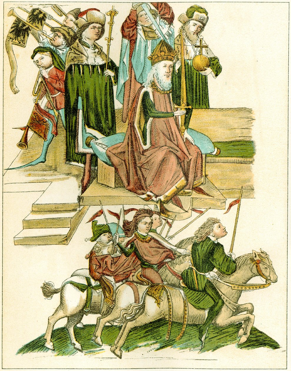 Frederik I modtager Brandenburg kopi af en illustration fra Richentals illustrerede krønike, ca. 1440 af Unbekannt