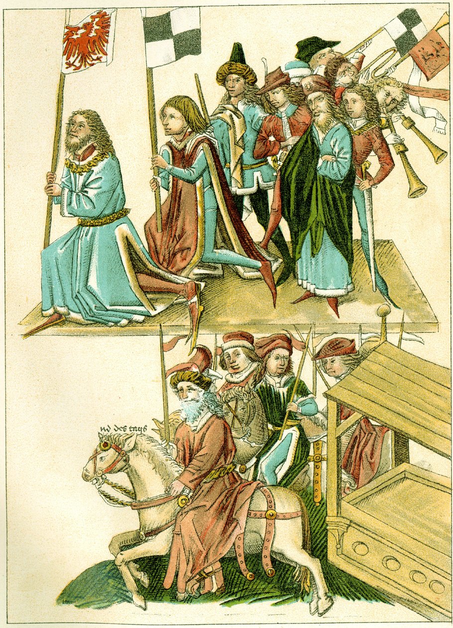 Frederik I modtager Brandenburg kopi af en illustration fra Richentals illustrerede krønike, ca. 1440 af Unbekannt