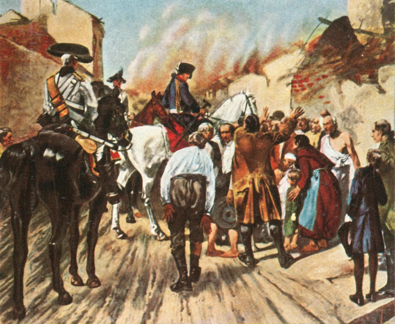 Frederik den Store i ruinerne af Küstrin før slaget ved Zorndorf, 25. august 1758, 1936. af Unbekannt