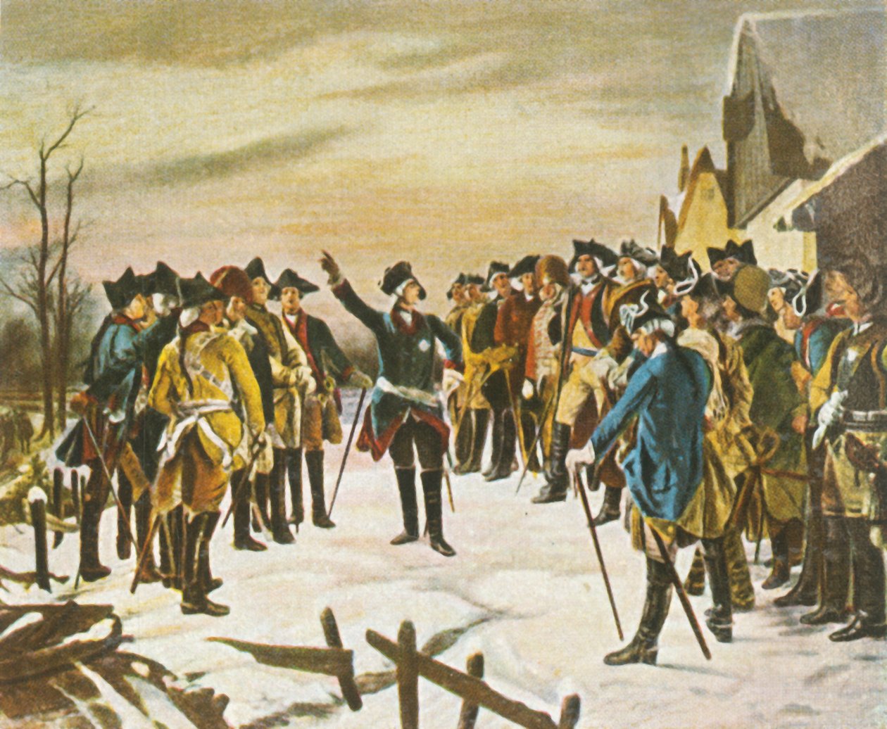 Frederik den Store holder en tale ... på tærsklen til slaget ved Leuthen, 5. december 1757, 1936. af Unbekannt