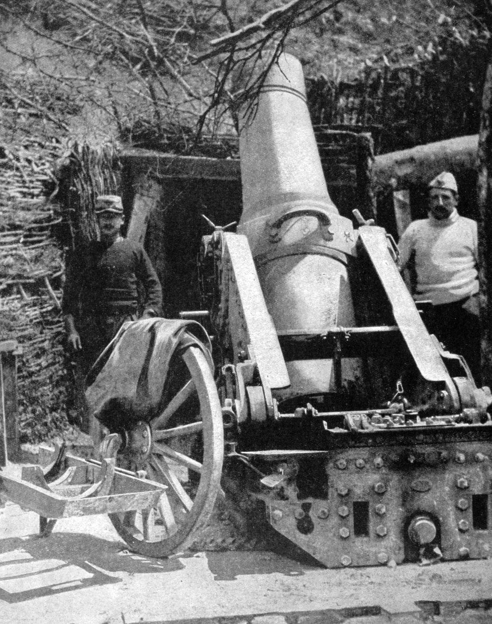 Fransk 270 tung artillerimorter, Artois, Frankrig, Første Verdenskrig, 1915 af Unbekannt
